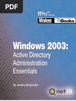 Download Windows 2003 Active Directory Administration Essentials 5 by zeeshanopel SN17400044 doc pdf