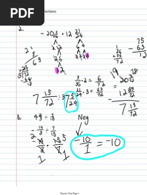 Fractions Test Corrections