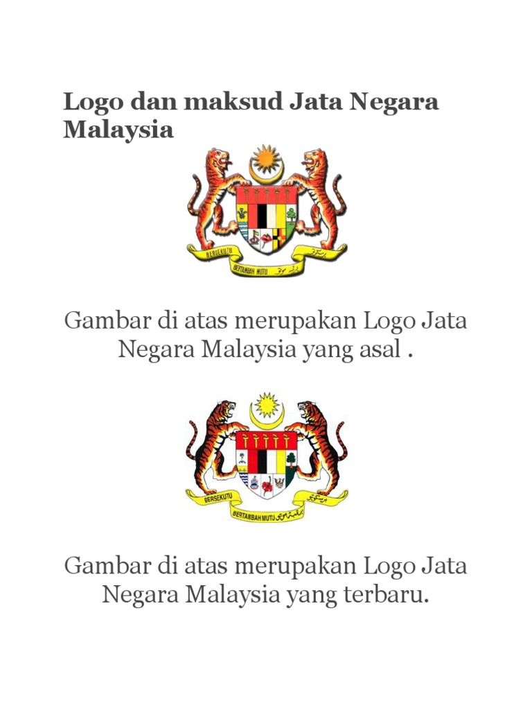 Logo Dan Maksud Jata Negara Malaysia Pdf