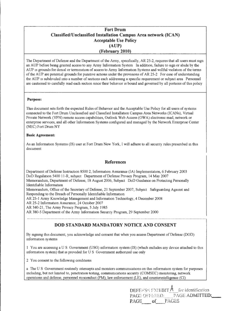 Manning Defense Exhibits Classified Information Confidentiality