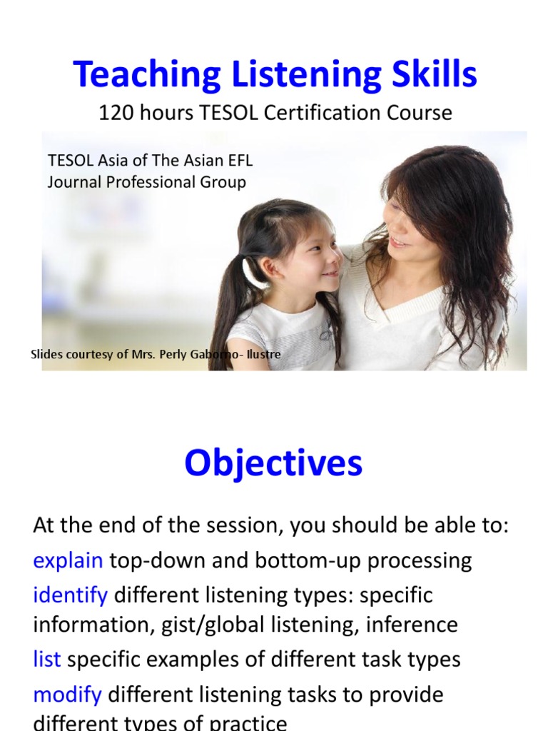 Gist Listening Techniques in TESOL | PDF | Top Down And Bottom Up ...