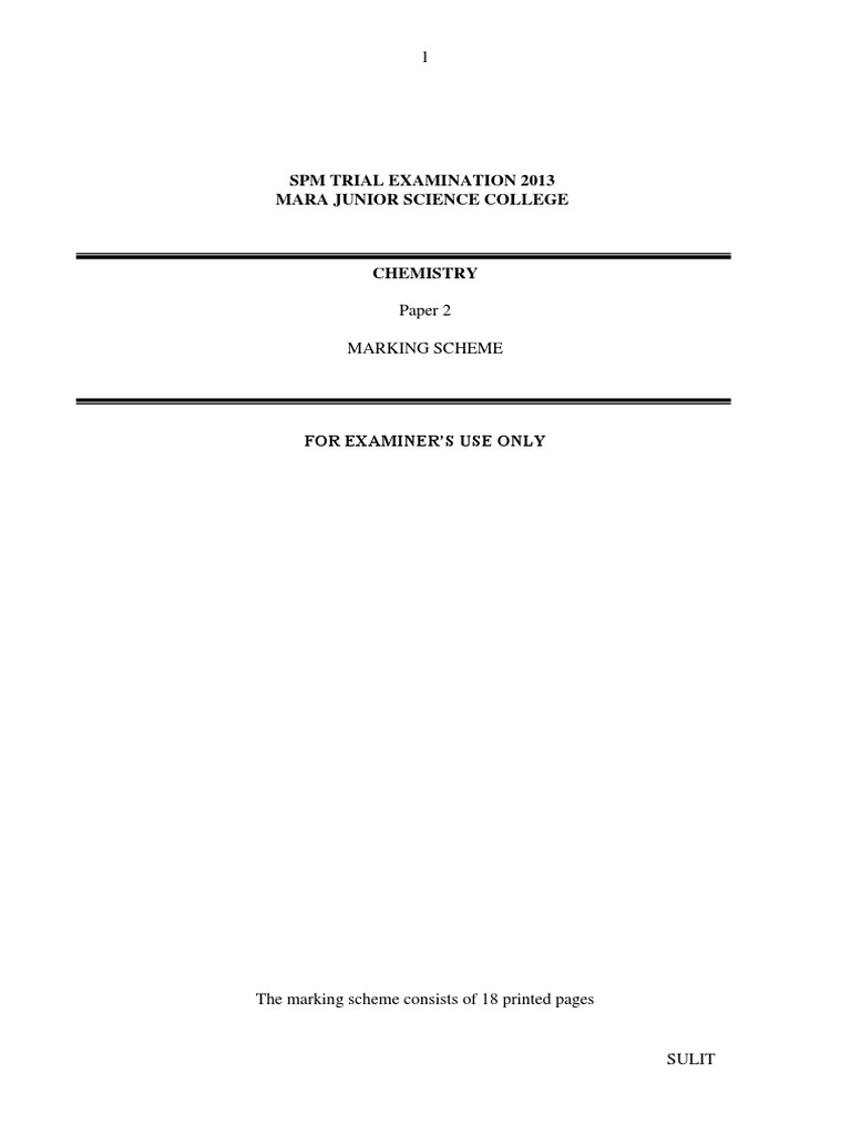 2013 Chemistry Paper 2 Marking Scheme | PDF | Rust | Acid