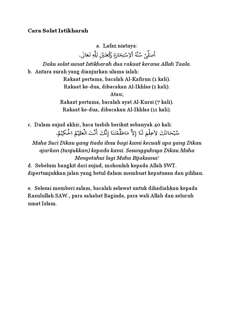 Solat Istikharah Pdf