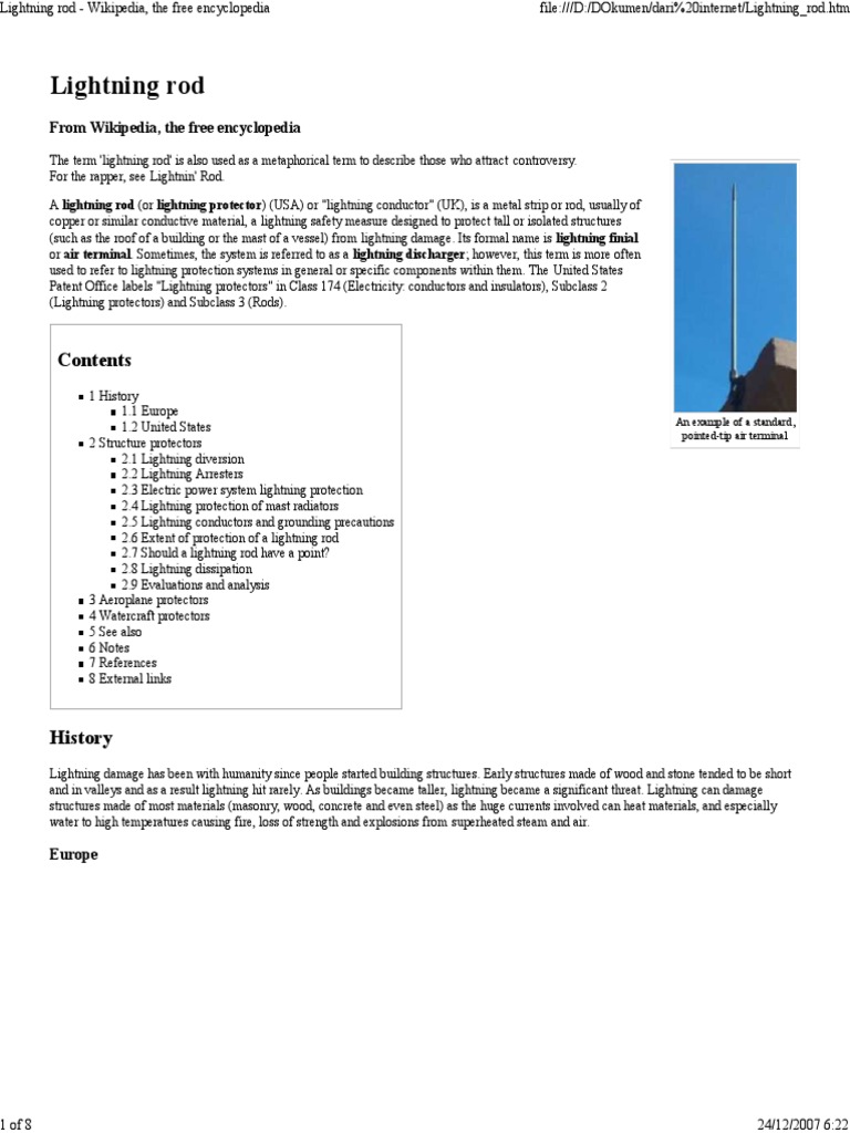 Lightning Rod | Lightning | Physical Quantities