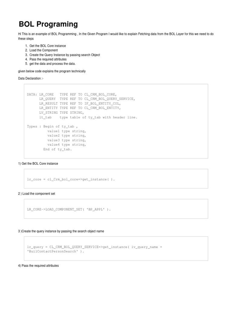 BOL Programming: Fetching Data Guide | PDF | Parameter (Computer ...