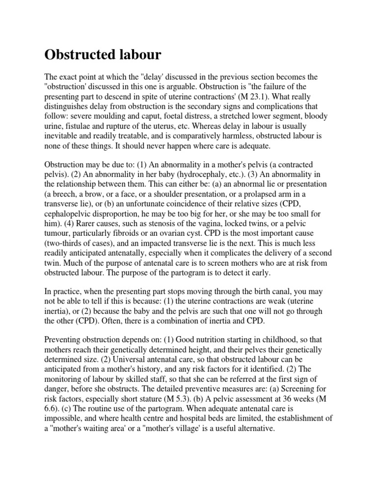 Obstructed Laborbandl's Ring Caesarean Section Childbirth