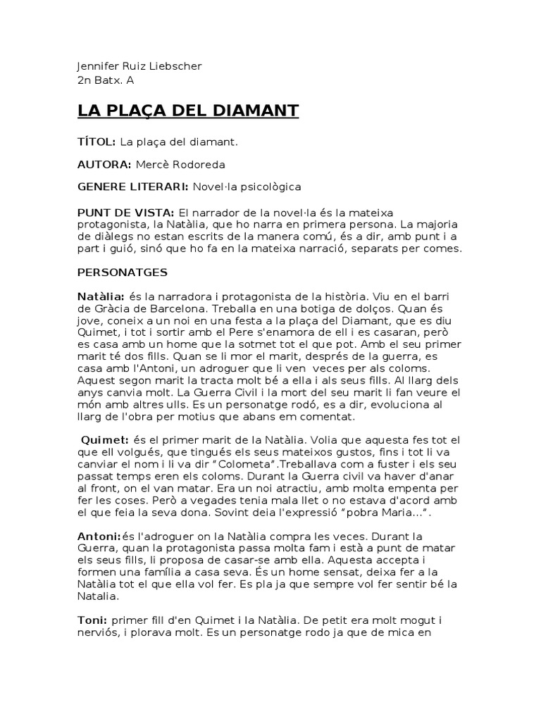 La plaça del diamant