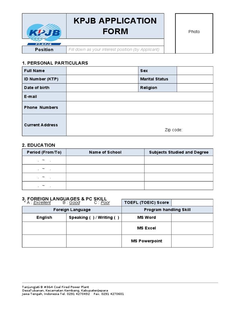KPJB Application Form Guide | PDF | Career & Growth