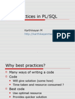 Best Practices in PL/SQL: Karthikeyan M