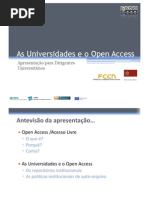 As UNIVERSIDADES E O OPEN ACCESS - Eloy Rodrigues - Presentation for Rectors