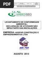 AGSPAR- DECLARAÇÃO DE CONFORMIDADE AMBIENTAL-ATIVIDADE NAO IMPACTANTE