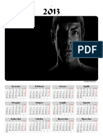 calendario-spock-star-trek-2013