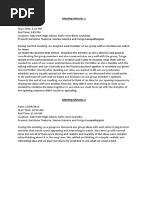 Meeting Minutes