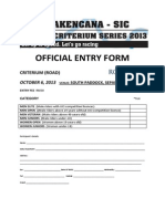 Criterium (Road) Round 2 Entry Form