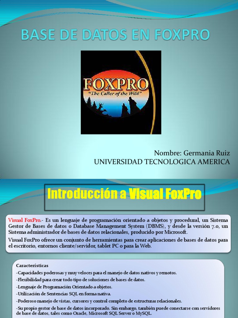 Base de Datos Foxpro | PDF | Desarrollo de software | Gestión de datos