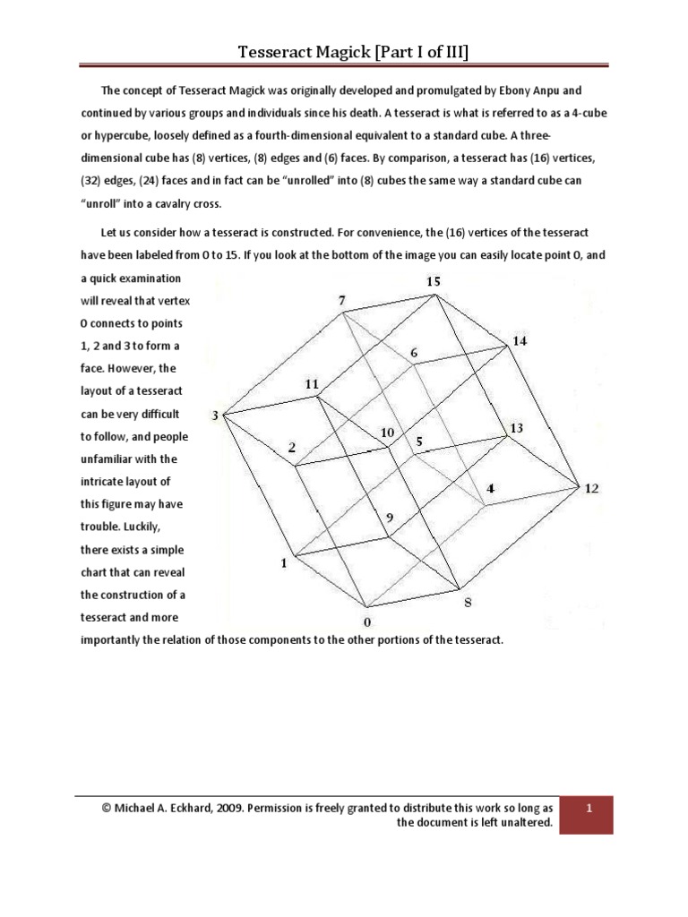 Tesseract Magick I of III | PDF | Vertex (Graph Theory) | Vertex (Geometry)