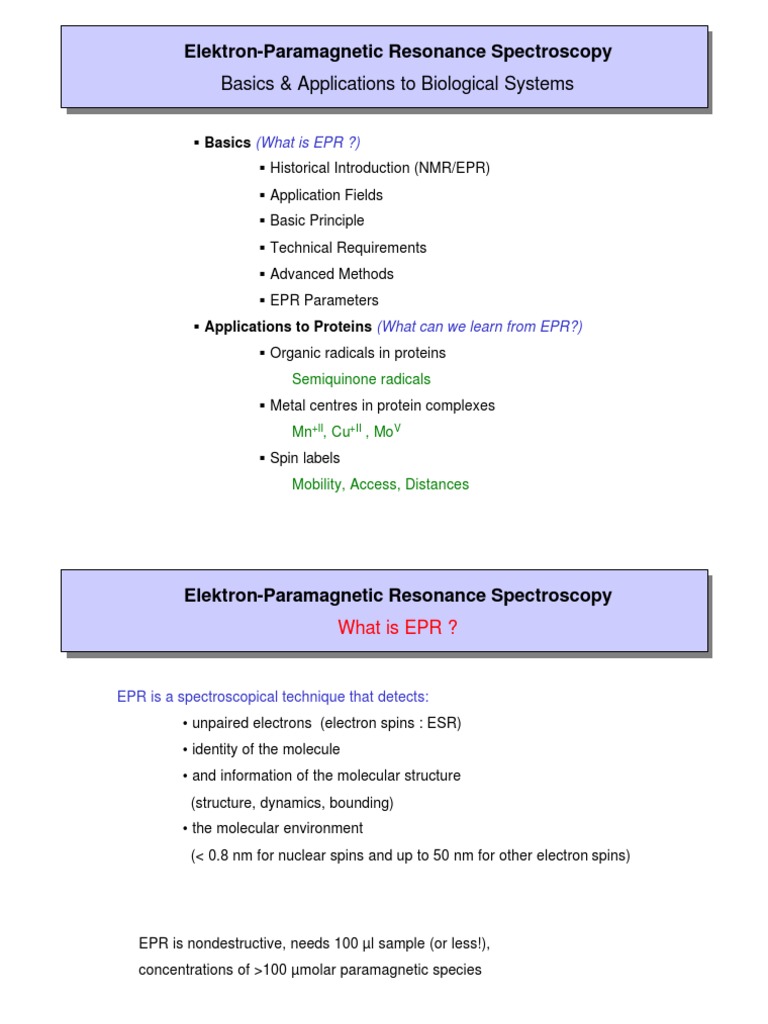 Mpi Lecture Electron Paramagnetic Resonance Nuclear - 