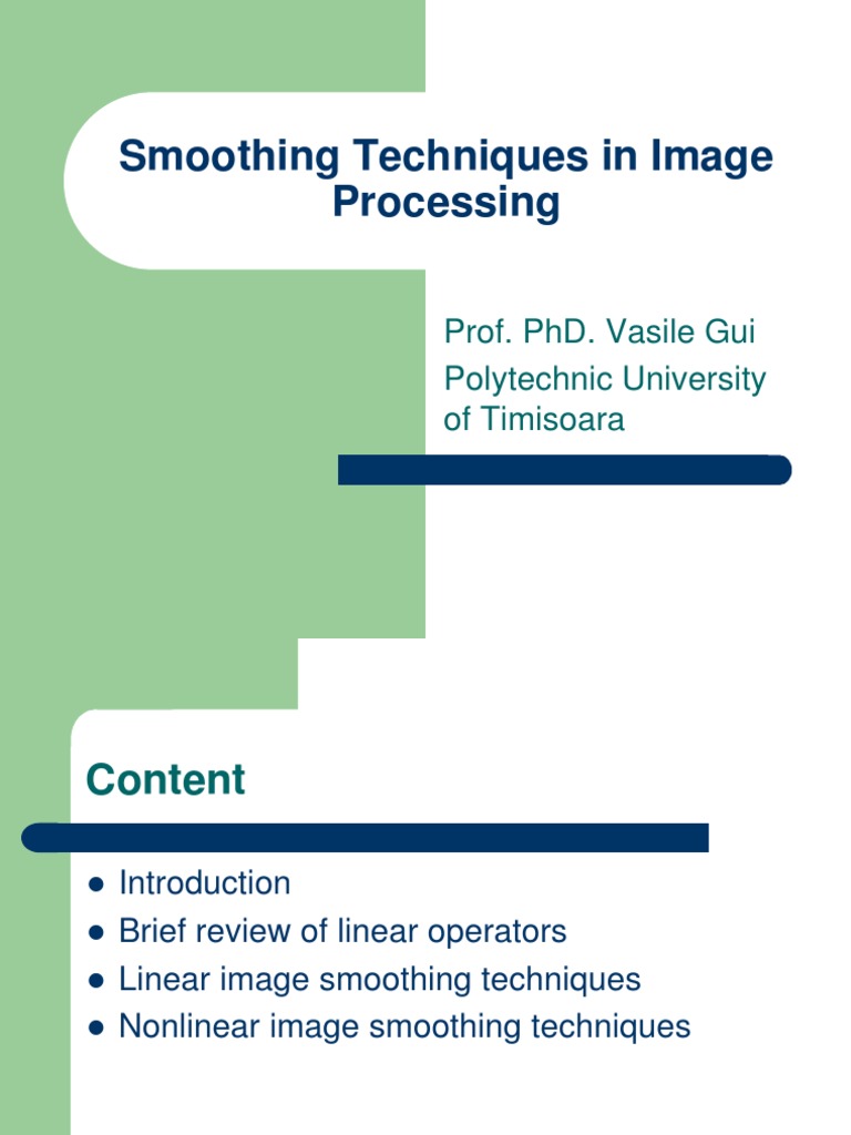 Smoothing Techniques in Image Processing | PDF | Median | Digital Image