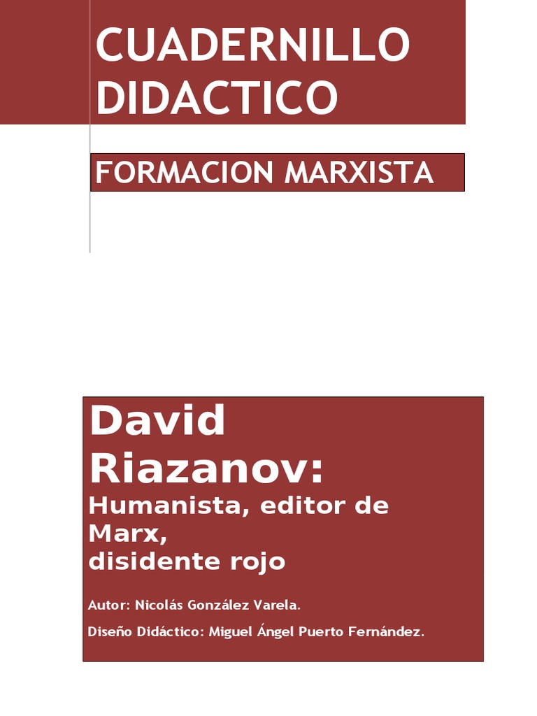 Riazanov: Humanismo y Marxismo Crítico | PDF | Karl Marx | Vladimir Lenin