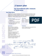 Length 4.2 Lesson Plan: Measure Using Conventional Units: Measure and Record in Centimetres