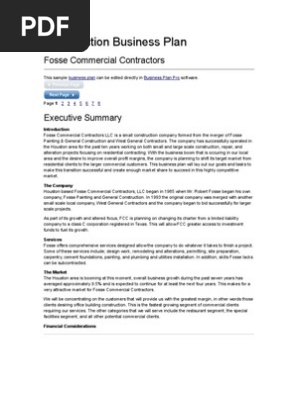 Construction Business Plan