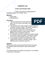 Chemistry Labtrends at Radius and Ionization Energy