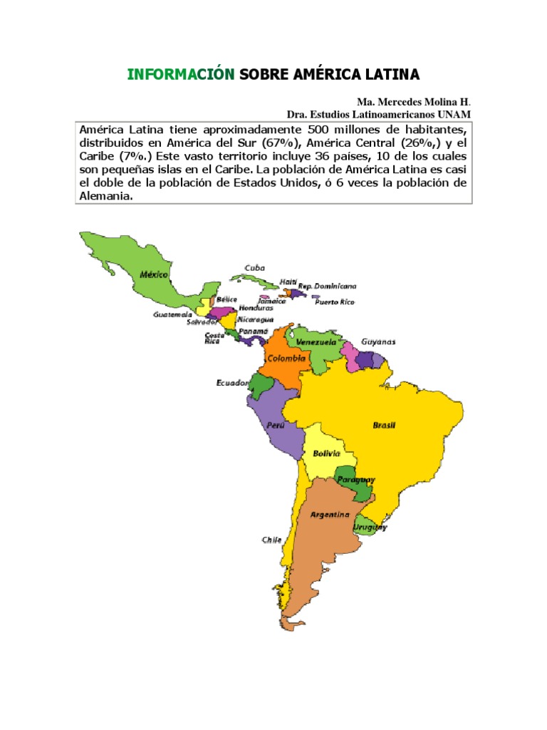 Información Sobre América Latina | PDF | Américas | Centroamérica, image size:768x1024