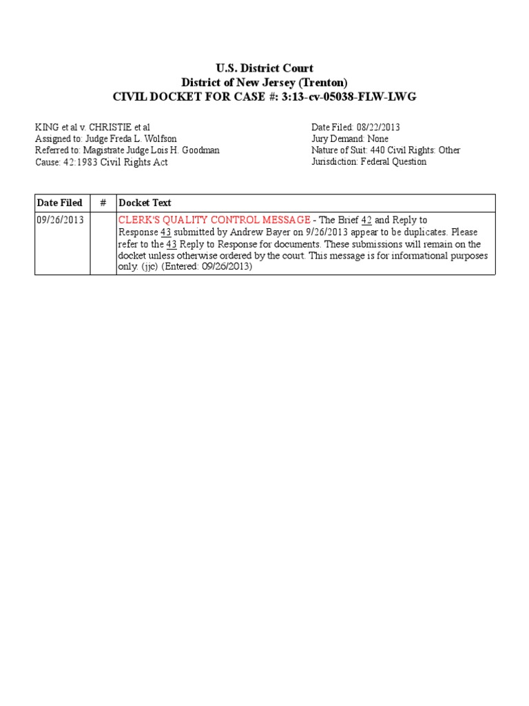 3:13-cv-05038 Docket Text | PDF | Law