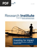 Credit Suisse & Schwabb Foundation - Investing For Impact