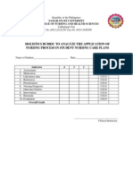 Samar State University College of Nursing Rubric for Analyzing Nursing Care Plans