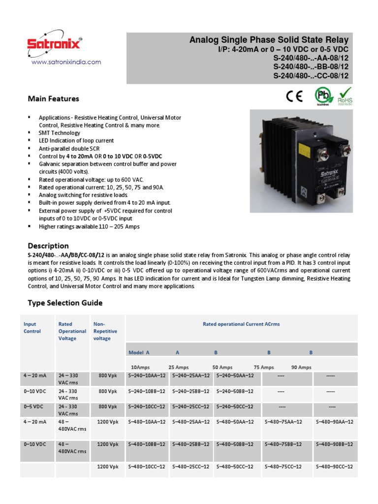 Analog Proportional Solid State Relay Relay Power Supply