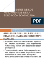 Antecedentes de Los Fundamentos de La Educacion Dominicana