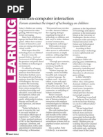 Download Human-Computer Interaction Forum examines the impact of technology on children FREE PDF version by Smart People magazine SN17434816 doc pdf