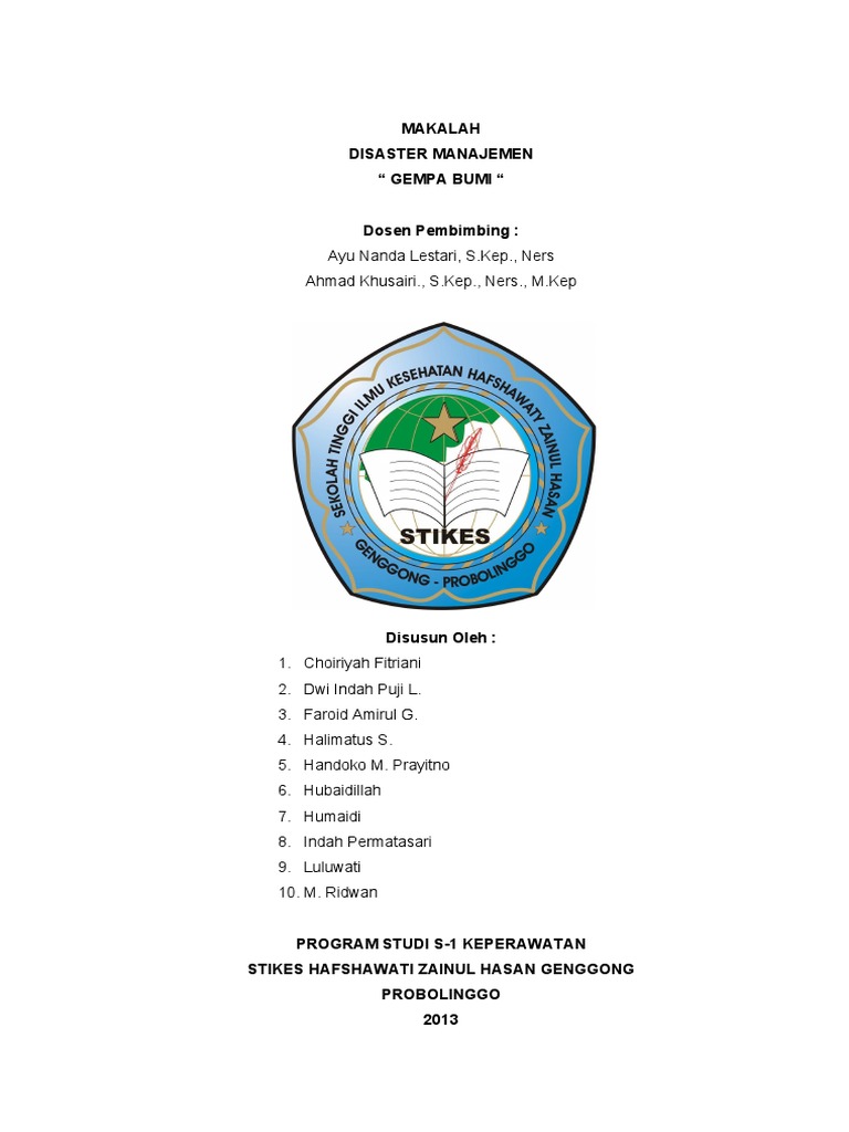 MAKALAH Gempa Bumi 2013