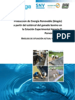 Producción de Energía Renovable (biogás) a partir del
estiércol del ganado bovino en la Estación Experimental.