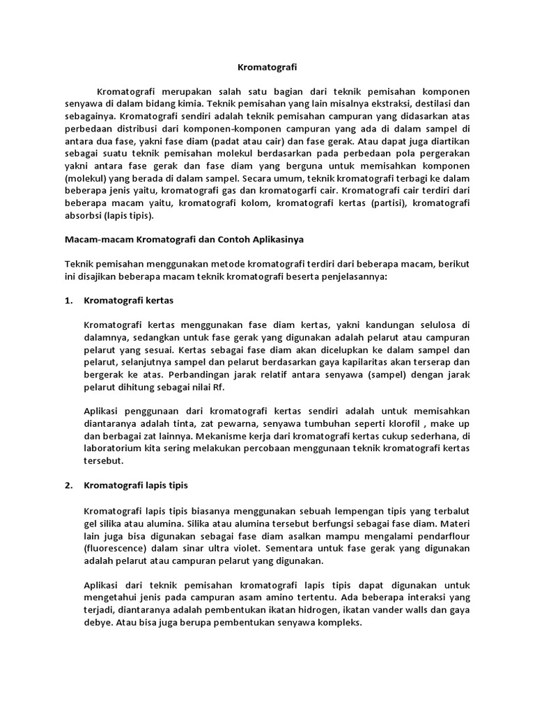 Aplikasi Kromatografi