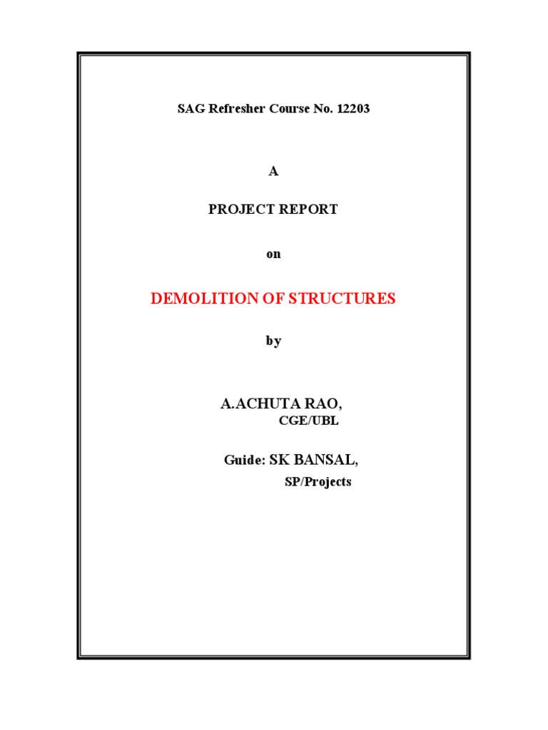 Demolition of Structures: Planning & Methods | PDF | Demolition | Beam ...