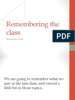 Remembering The Class: Recordando La Clase