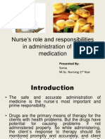 Nurse's Role and Responsibilities in Administration of Medication