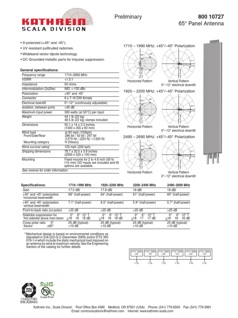 80010727 Spec Antenna (Radio) Wireless