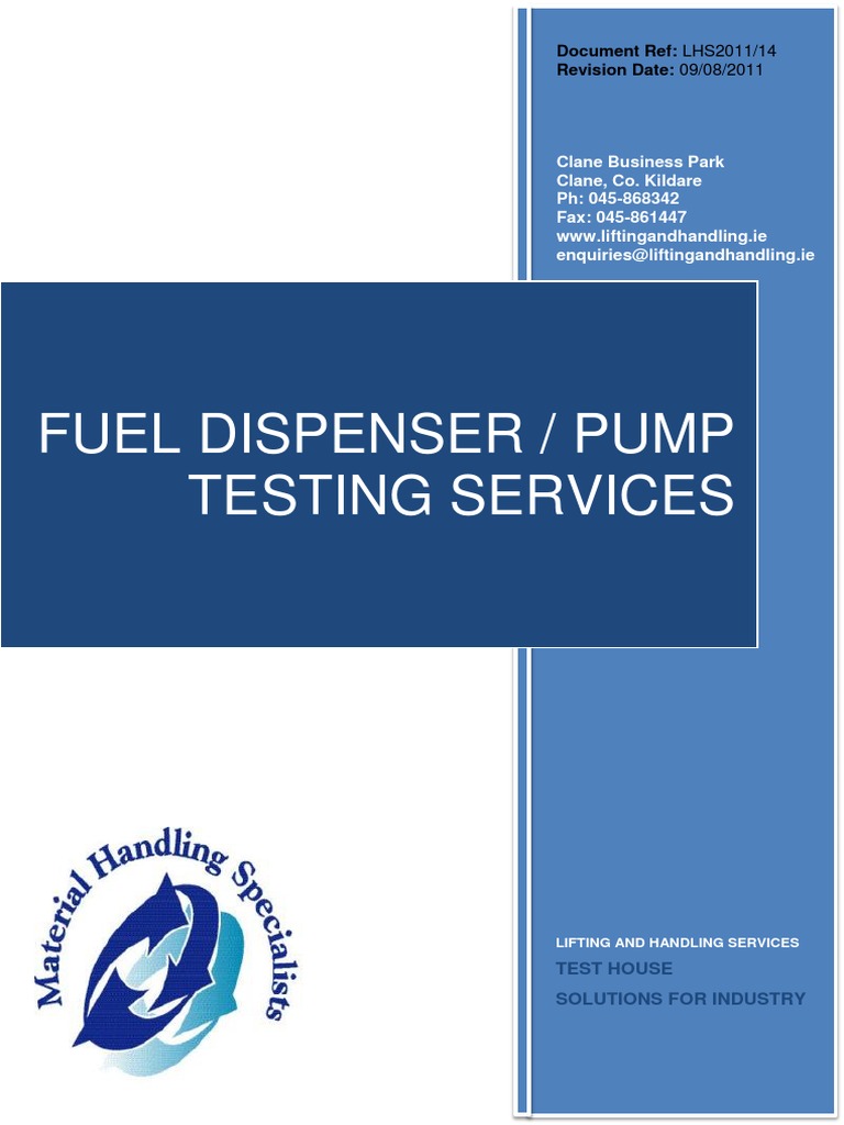 Fuel Dispensing Pump Testing PDF Calibration Metrology