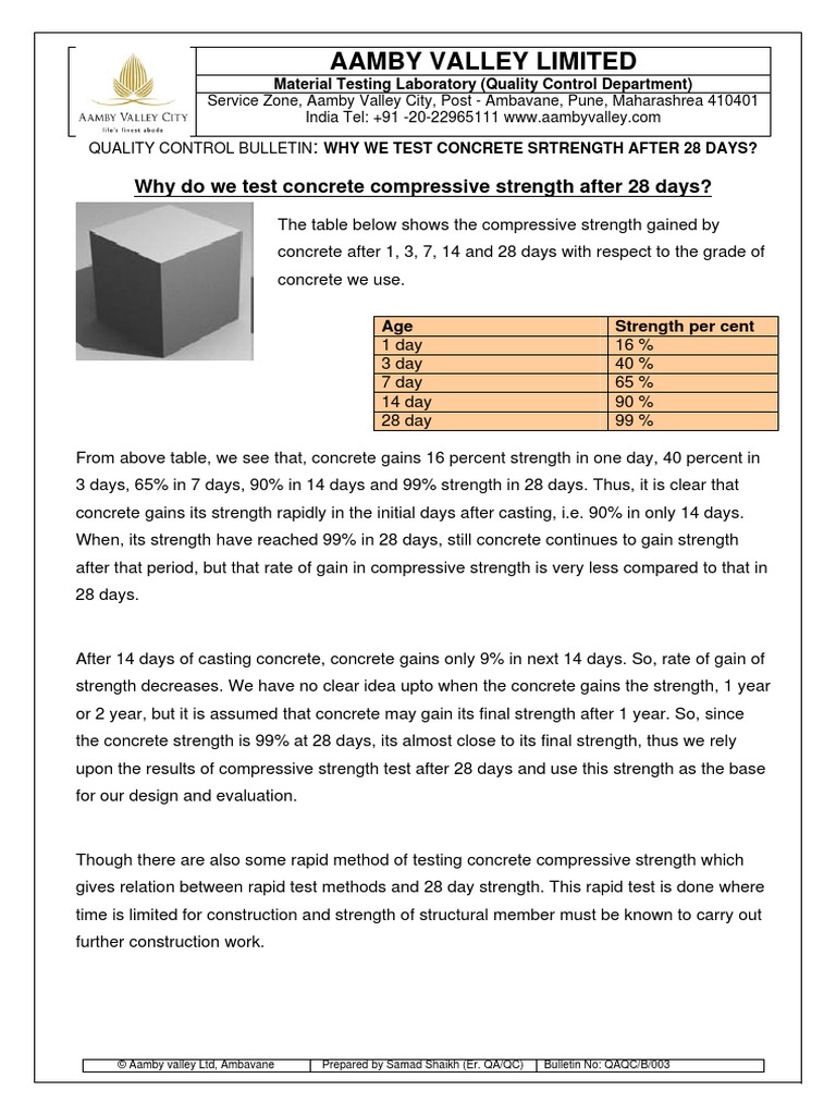 Concrete Strength Testing Explained | PDF