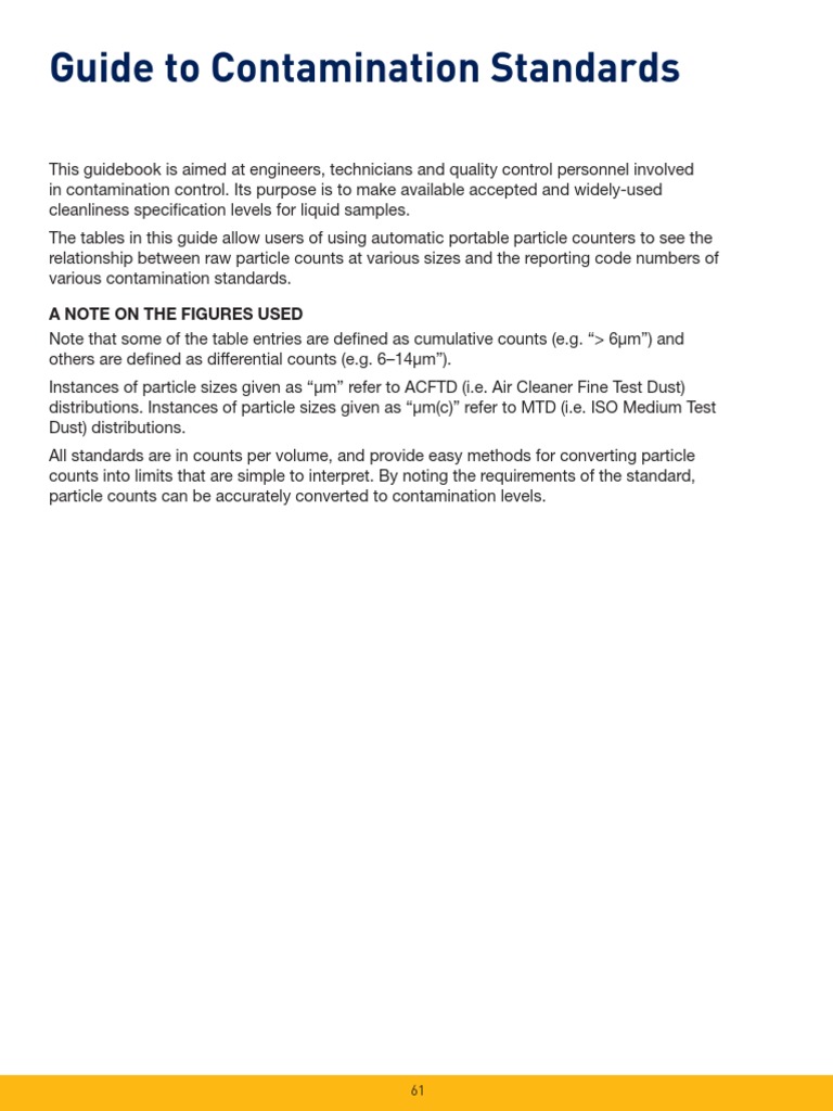 Guide To Contamination Standards | PDF | Technology & Engineering