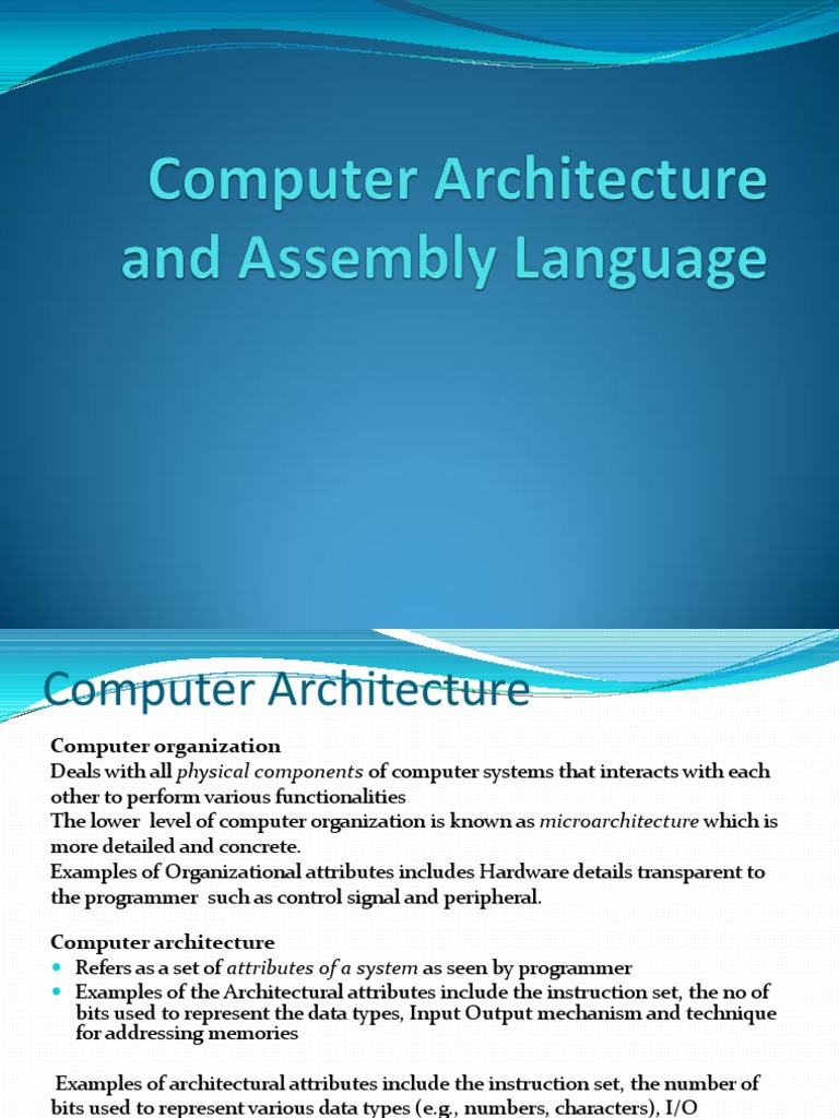Computer Architecture and Assembly Language | PDF | Operating System ...