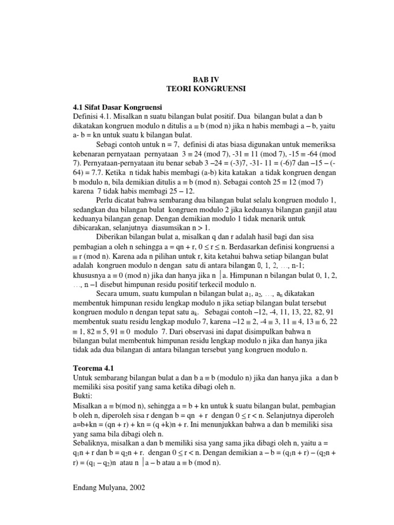 Kongruensi Modulo | PDF