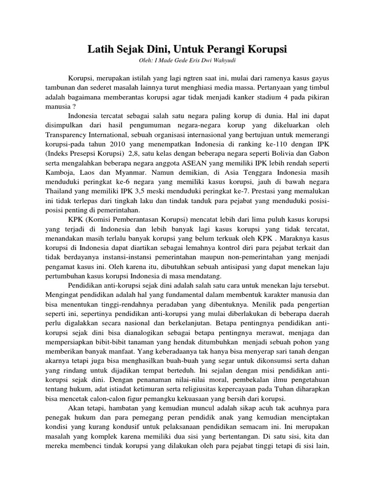 Essay Korupsi