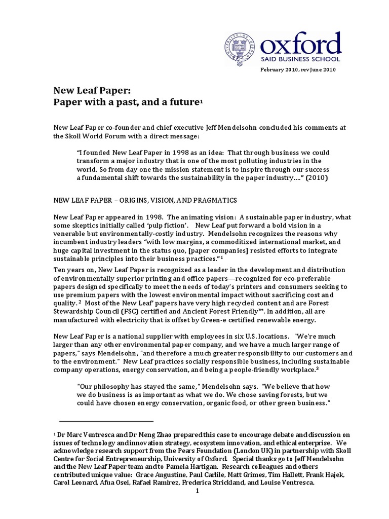 New Leaf Paper Pdf Paper Sustainability