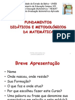 Fundamentos Didaticos e Metodologicos Da Matematica Pos UNEB Senhor Do Bonfim 2012 2013