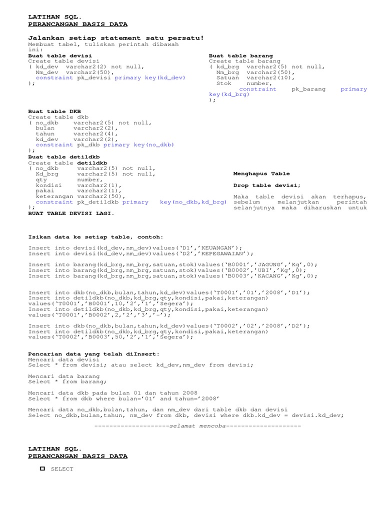 Panduan Dasar SQL dan Basis Data | PDF | Komputer