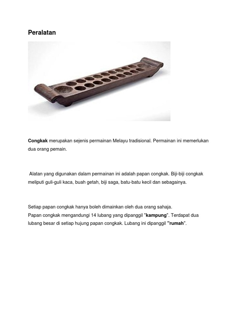 Peralatan Peraturan Congkak  PDF